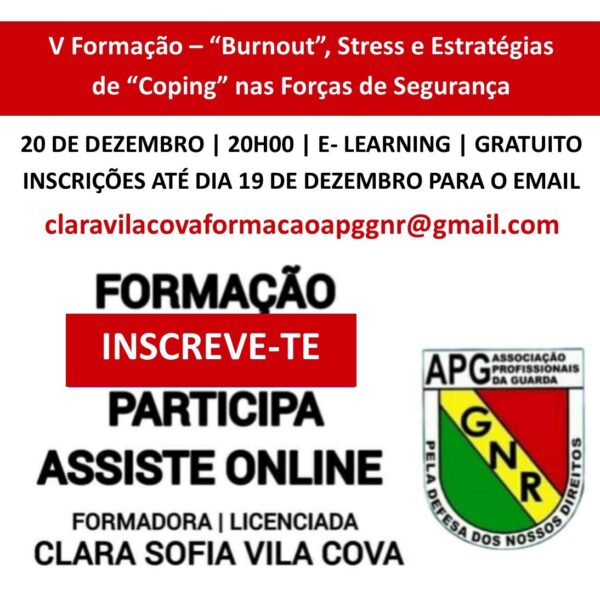 V Formação – “Burnout”, Stress e Estratégias de “Coping” nas Forças de Segurança