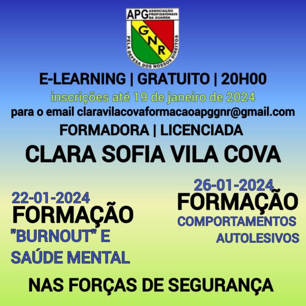 Formações | “Burnout” e Saúde Mental nas Forças de Segurança | Comportamentos Autolesivos nas Forças de Segurança