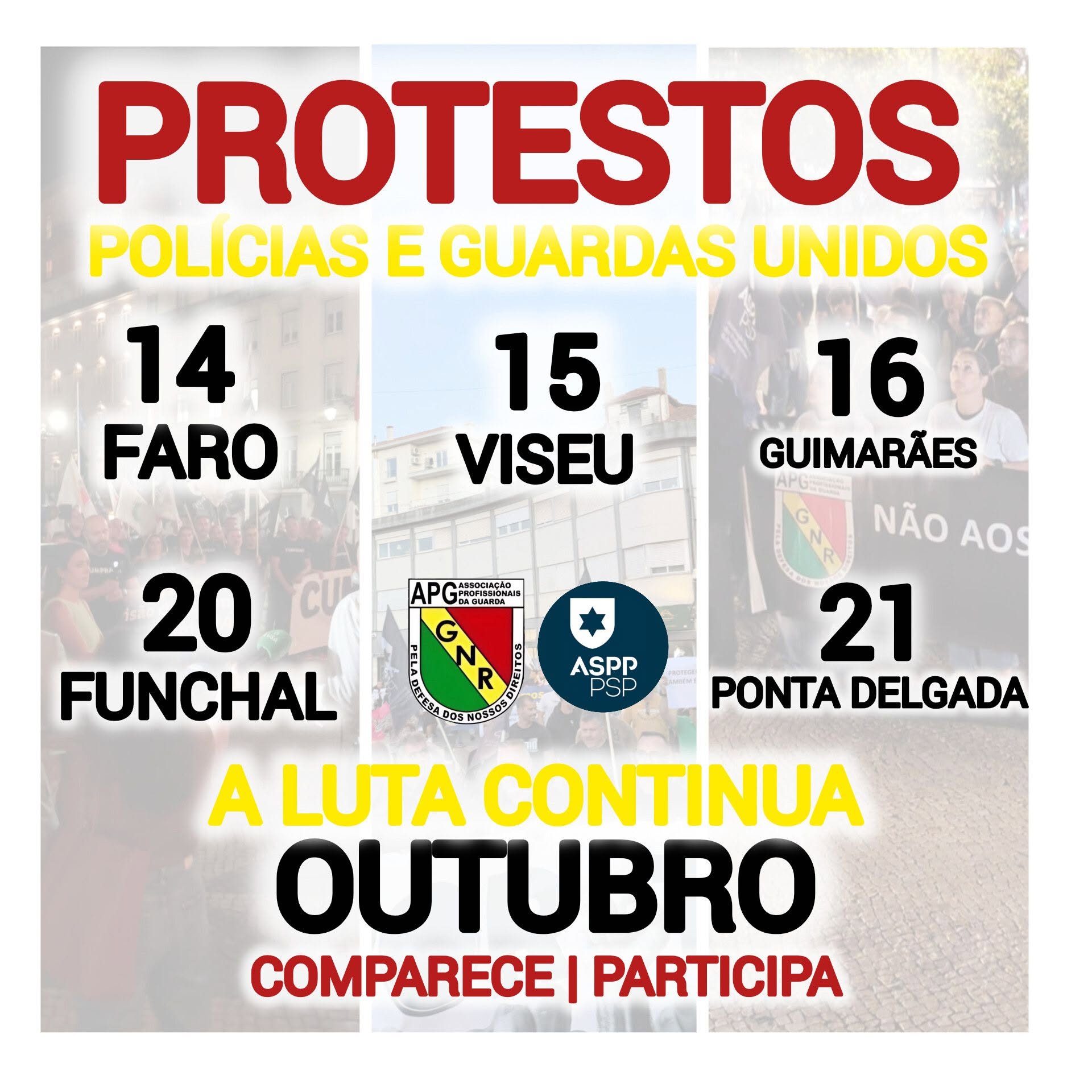 Os protestos estão marcados! Novas Datas!